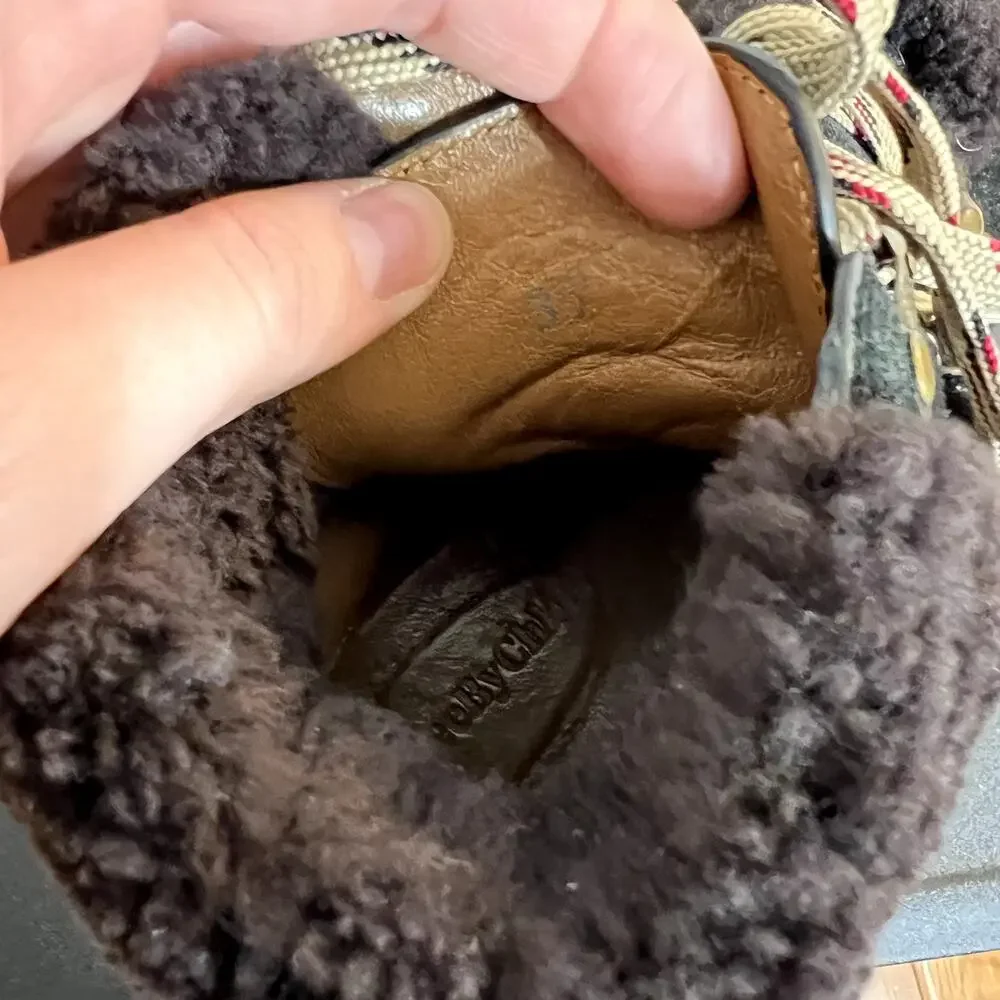 See By Chloe Black Shearling Boots Size 37